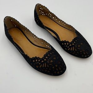 CORSO COMO LASER CUT LEATHER BLACK FLATS SIZE 7 1/2